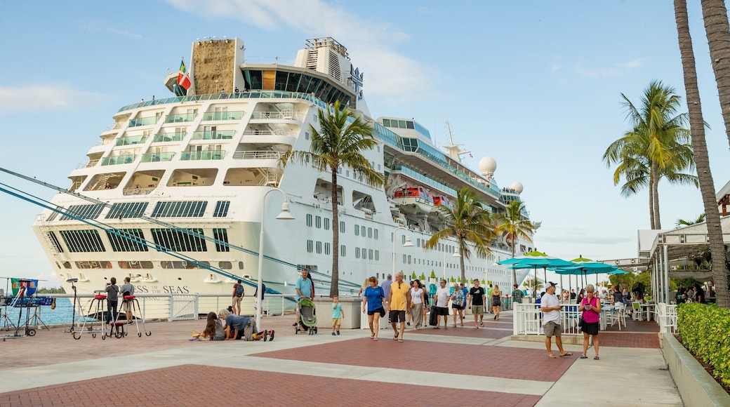 Mallory Square showing a marina and cruising