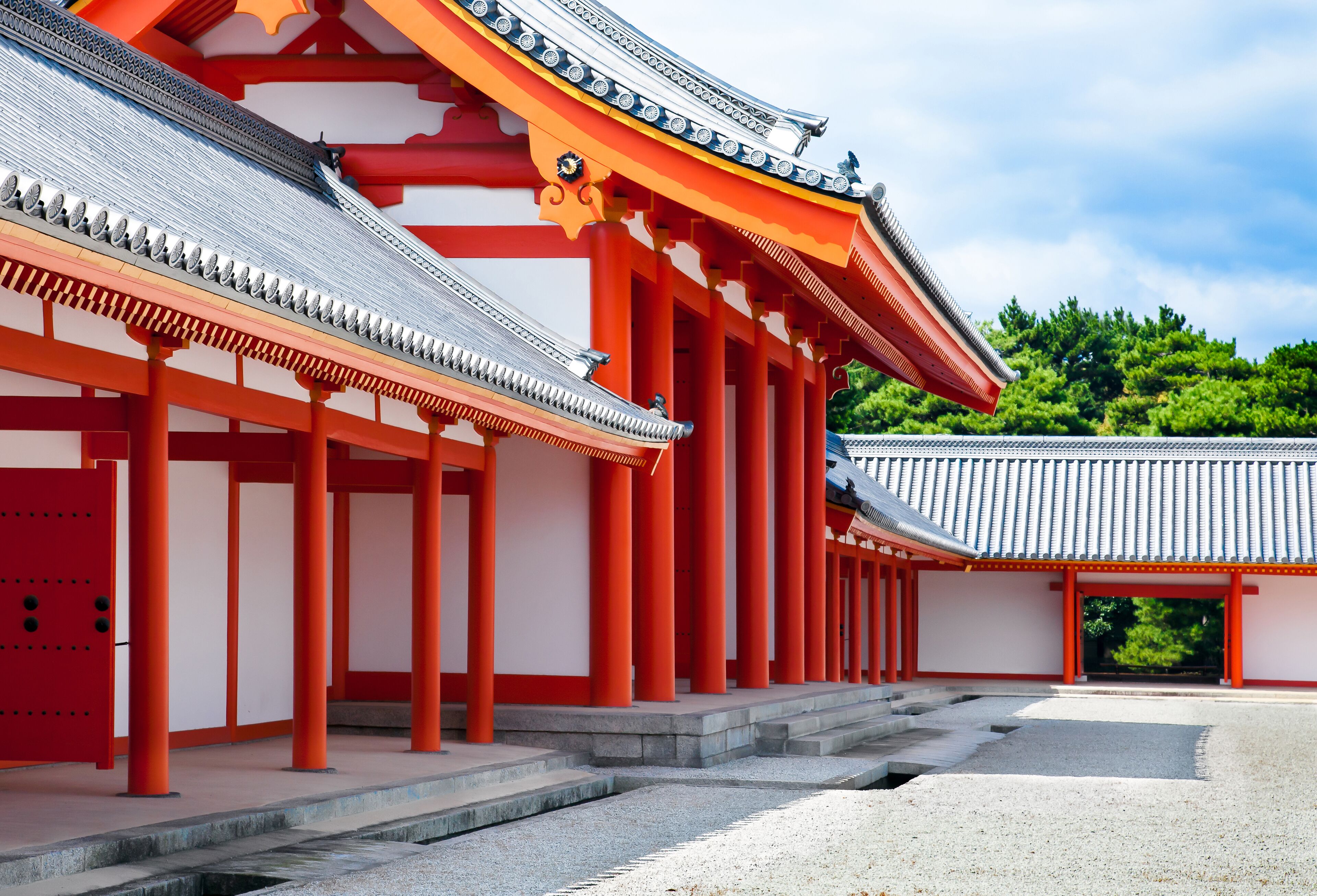 Inside the Imperial Palace courtyard in Kyoto, Japan