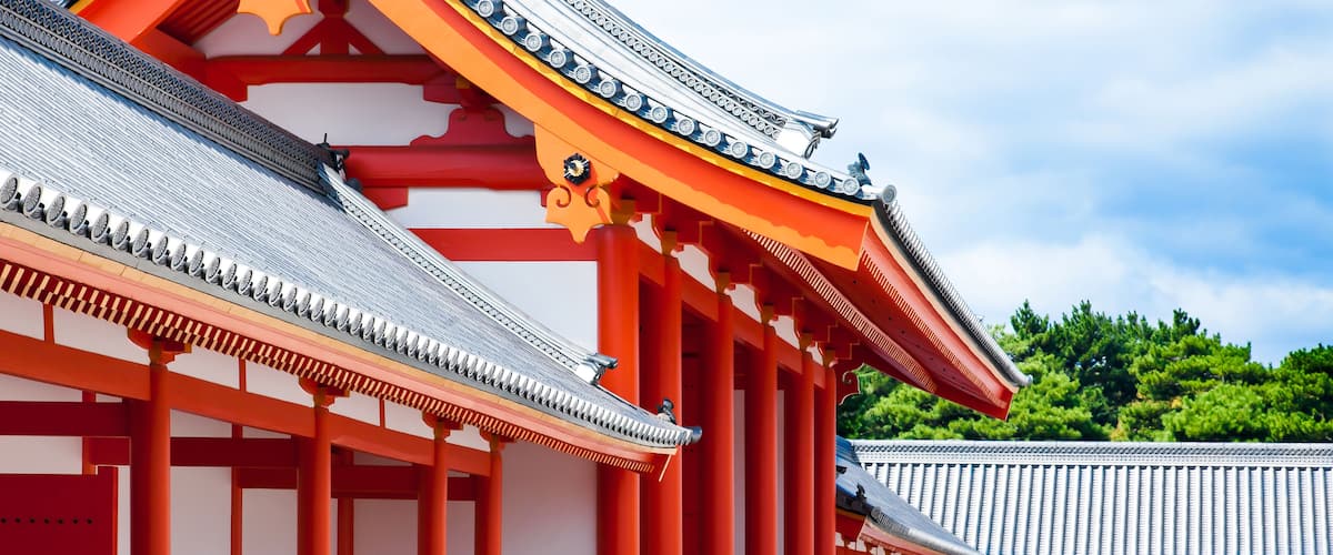 Inside the Imperial Palace courtyard in Kyoto, Japan
