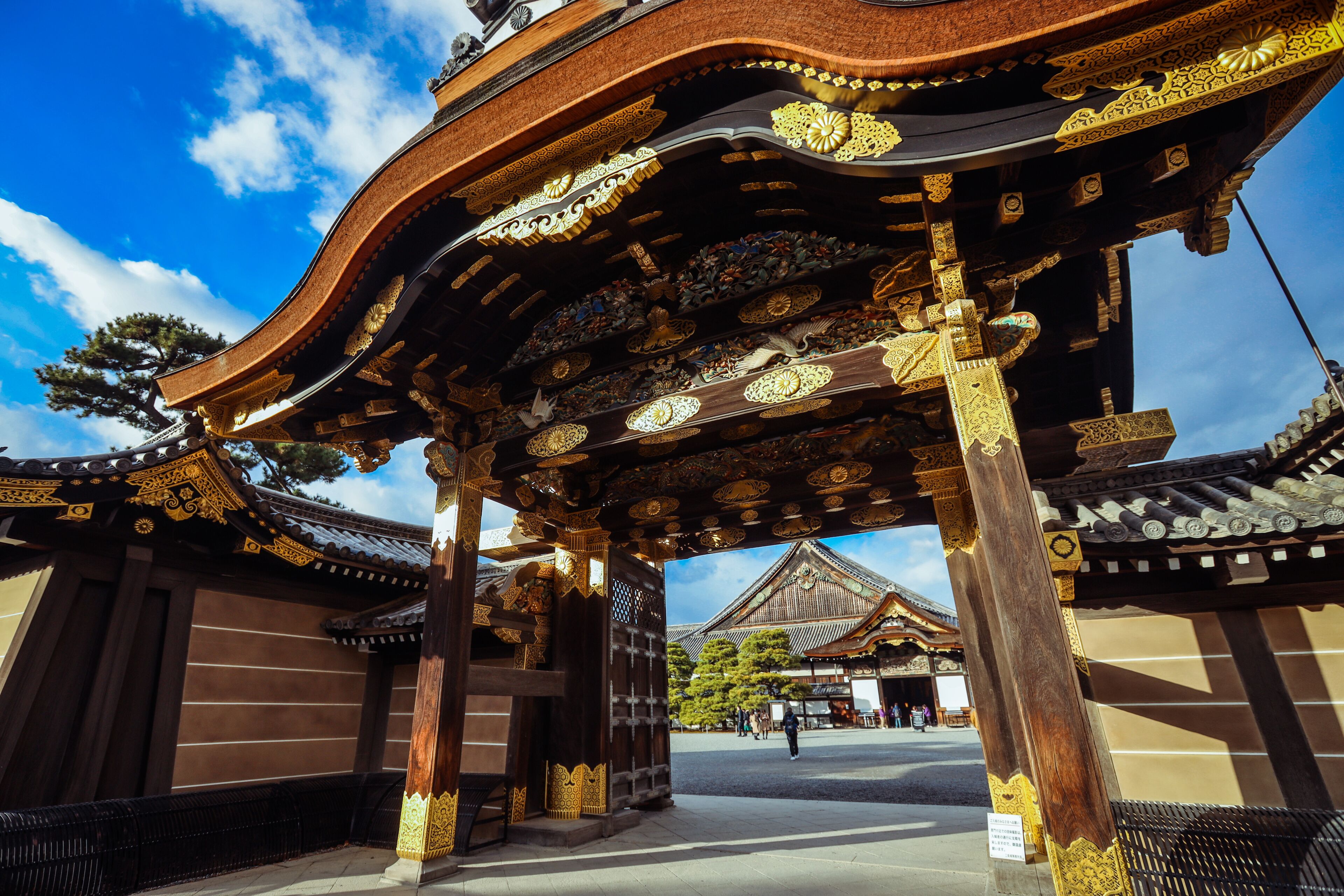 Beautiful Main Gates in Nijo Castle, Kyoto, Japan