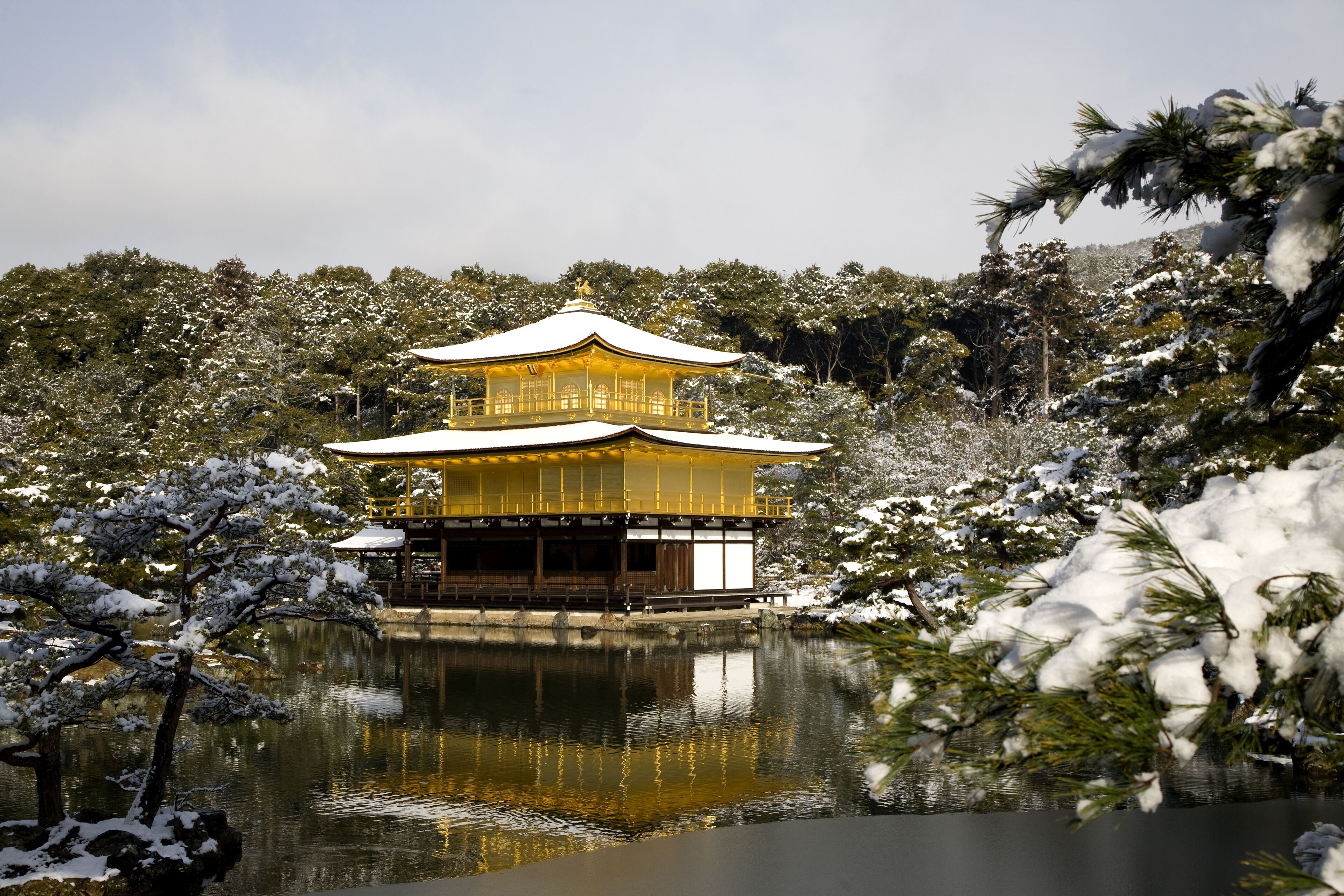 The famous golden temple in the snow