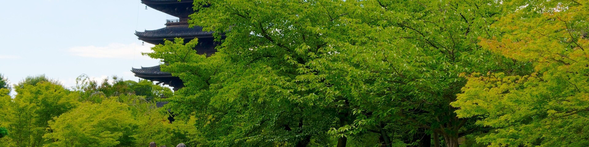 Toji Temple which includes religious elements, a garden and a temple or place of worship