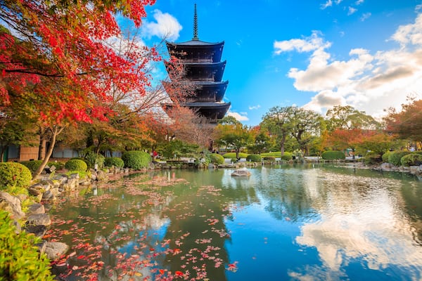 Wooden pagoda of Toji temple, Kyoto Japan