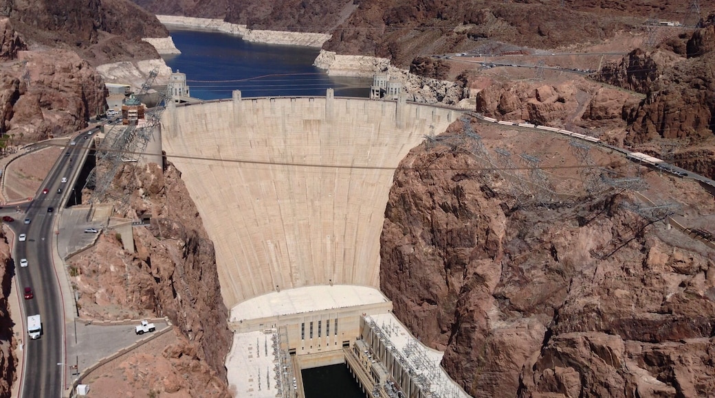 Hoover Dam from the Mike O'Callaghan-Pat Tillman Memorial Bridge. This is the best place to get a great view of the dam.