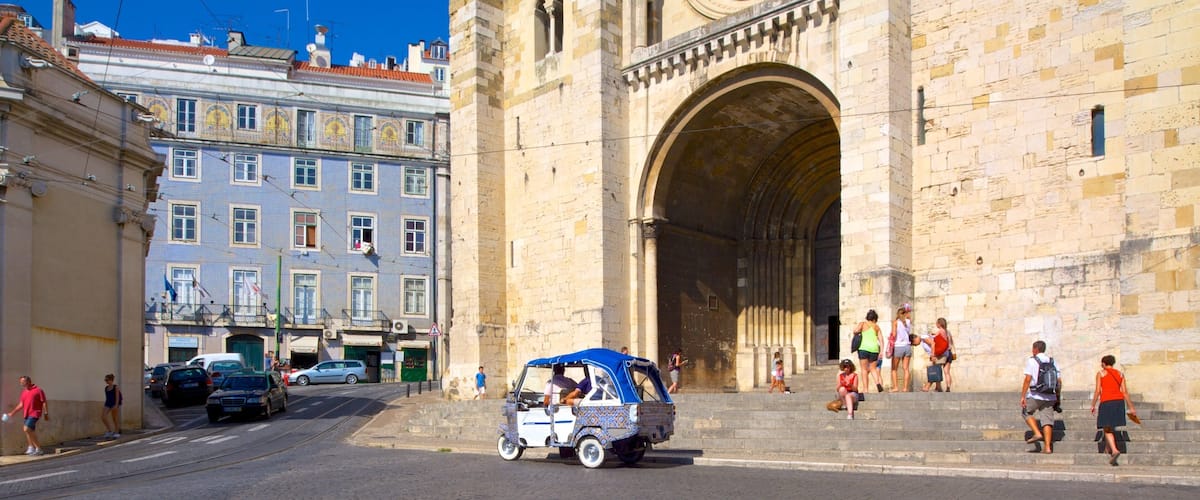 Lisbon Cathedral which includes a church or cathedral, a city and heritage architecture