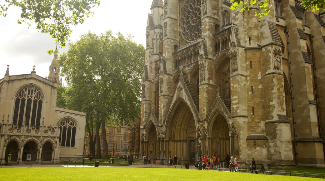 Westminster Abbey fasiliteter samt by, kirke eller katedral og religion