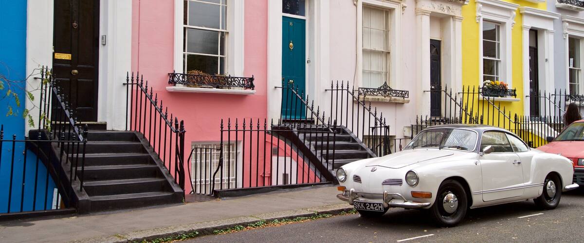 Chợ Portobello Road trong đó bao gồm căn nhà và di sản