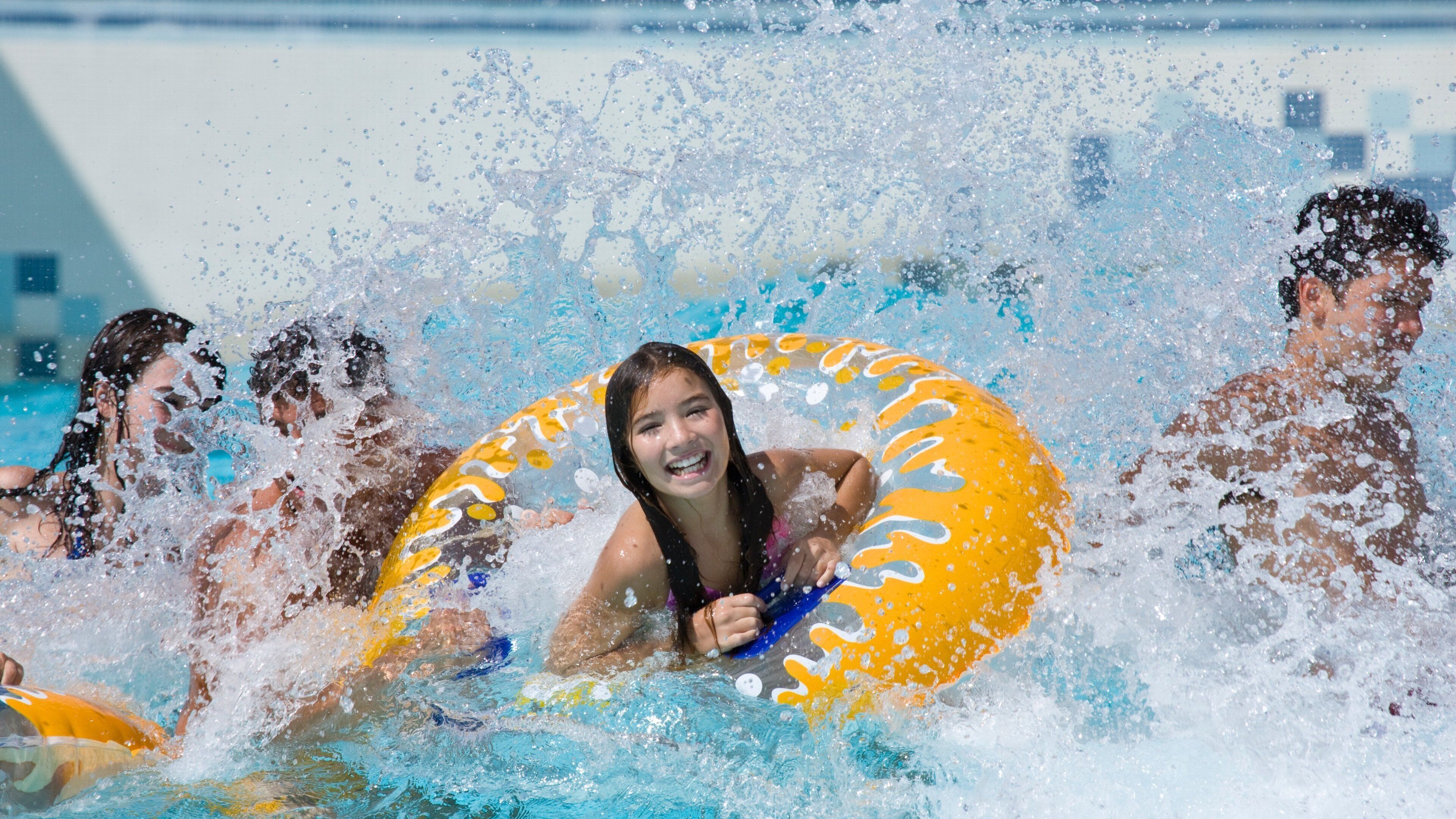 Knott\'s Berry Farm showing swimming as well as an individual femail