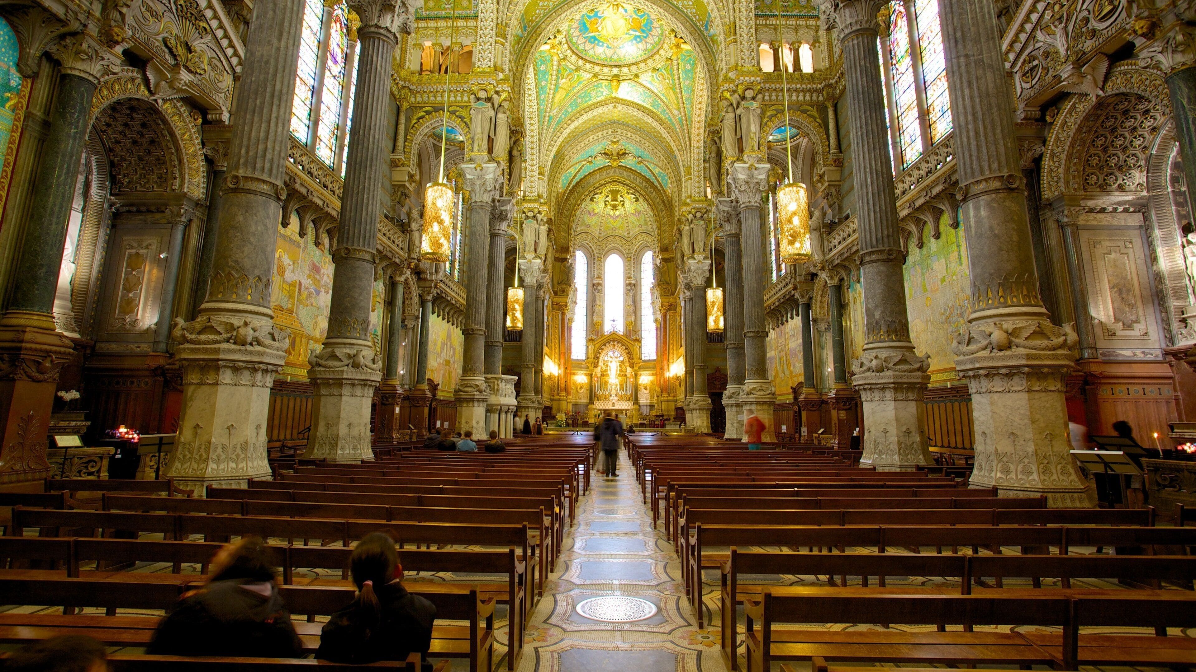 Notre Dame Basilica featuring interior views, a church or cathedral and heritage architecture