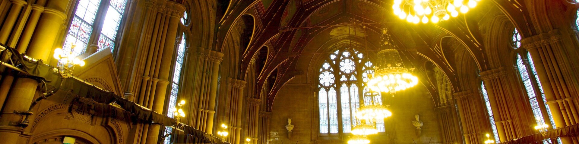 Manchester City Hall showing interior views, heritage architecture and an administrative buidling