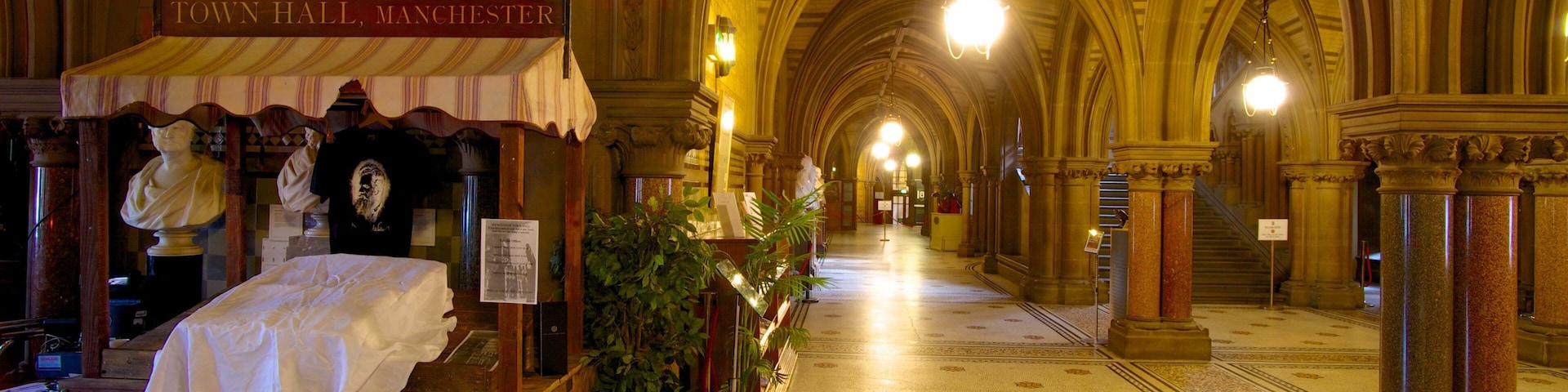 Manchester City Hall which includes interior views, heritage architecture and an administrative buidling