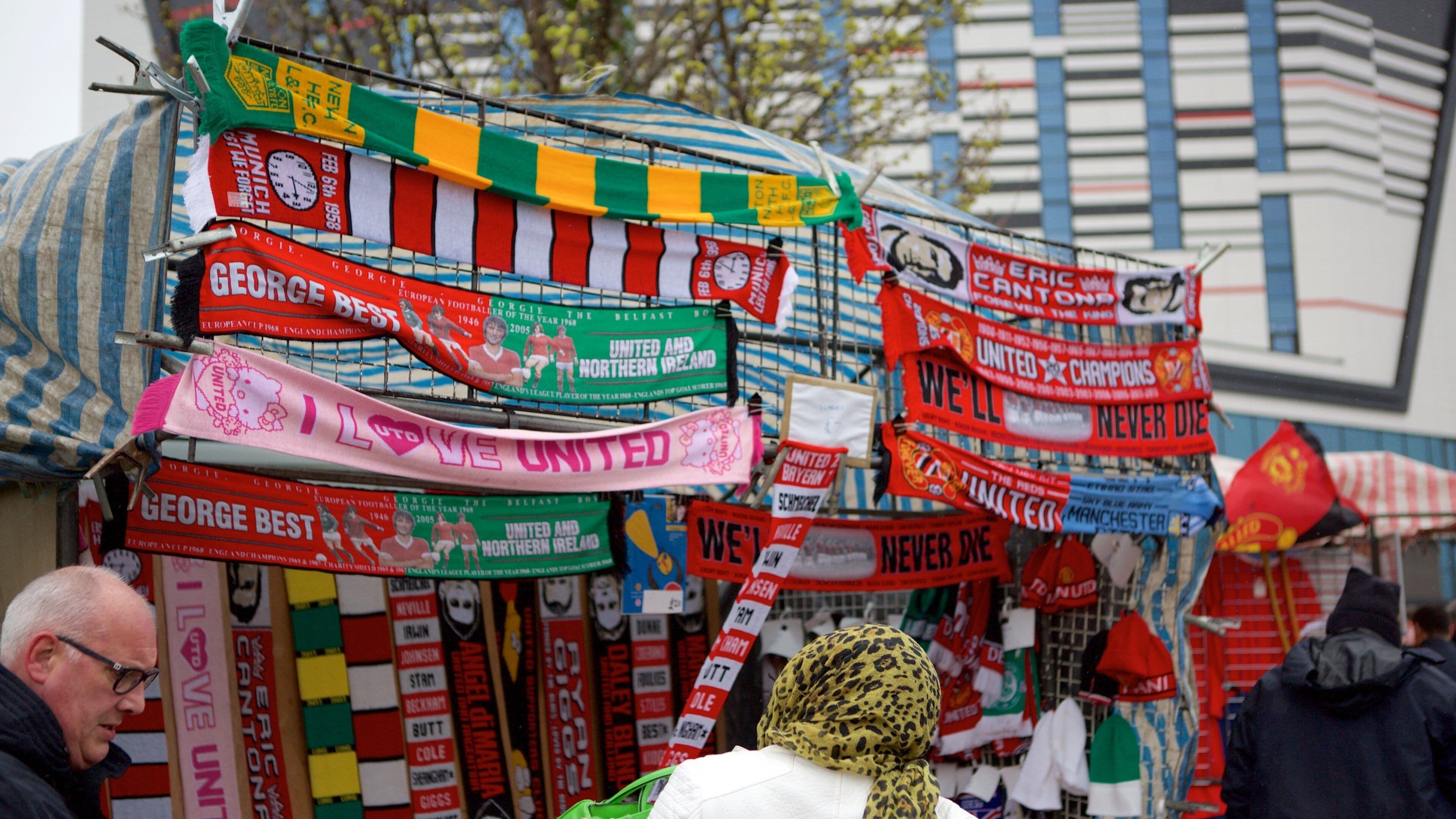 Old Trafford which includes signage