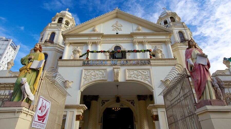 Quiapo Church showing a city, a church or cathedral and religious elements