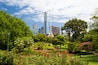 Melbourne Skyline Thru Queen Victoria Gardens