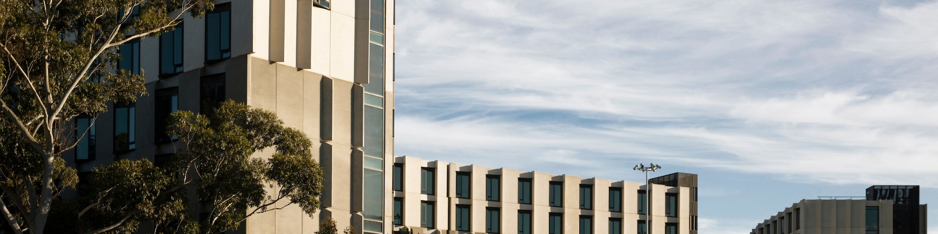 Monash clayton campus building & landscape garden.