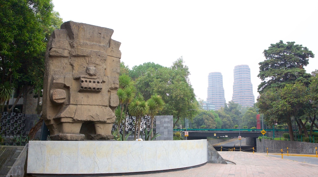 Museo Nacional de Antropologia featuring a statue or sculpture and a square or plaza