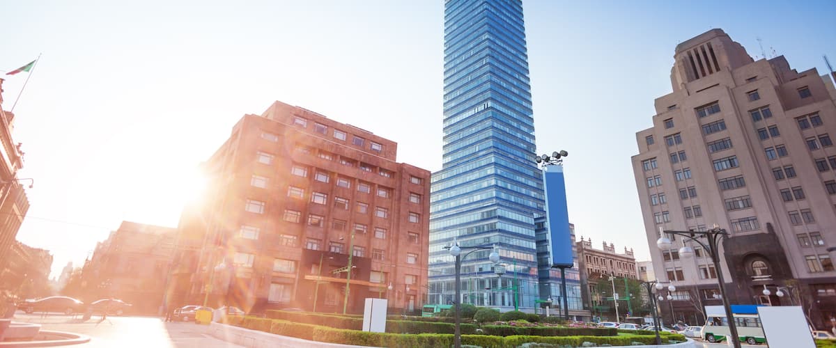 Torre Latinoamericana and Juarez avenue, Mexico