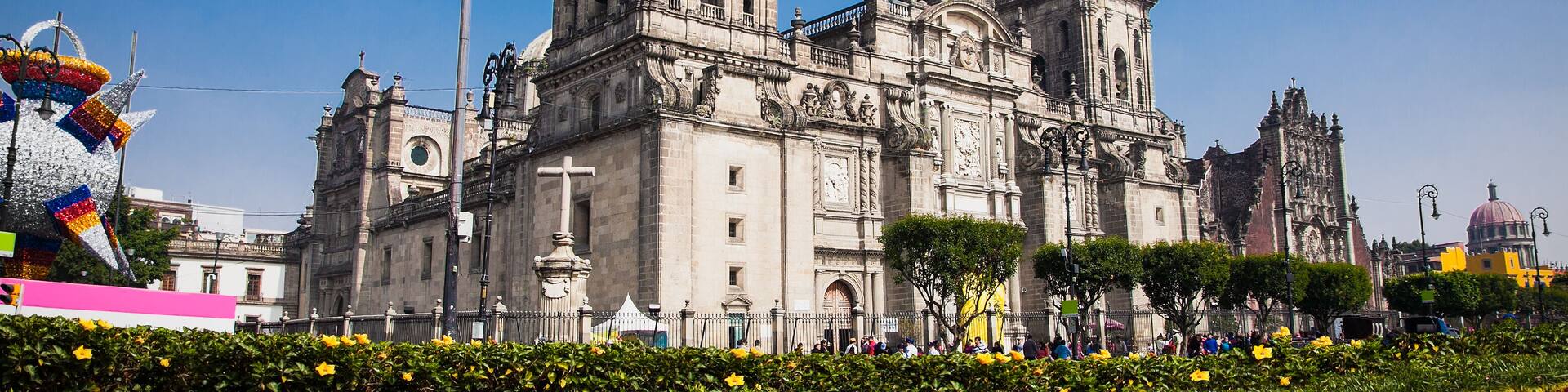 Exterior Metropolitan Cathedral in Mexico City, Latin America.
