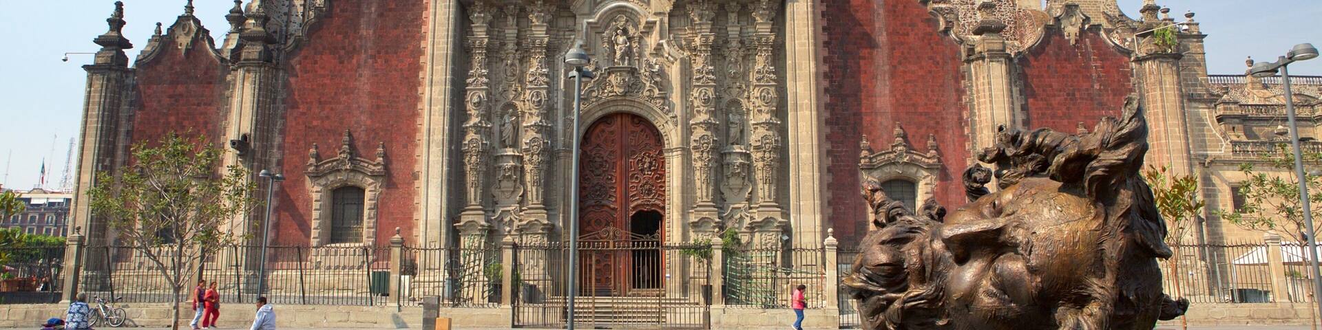 Metropolitan Cathedral showing a statue or sculpture, heritage architecture and a church or cathedral