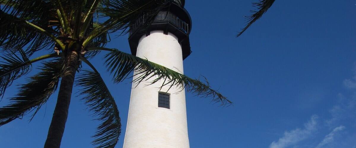 Cape Florida State Park is just south of Miami and is worth a visit. It has great views over "Stiltsville", a bunch of houses on stilts a mile south of the park. The lighthouse closes before the park does so make sure you check the times before you go if you are interested in getting near it.