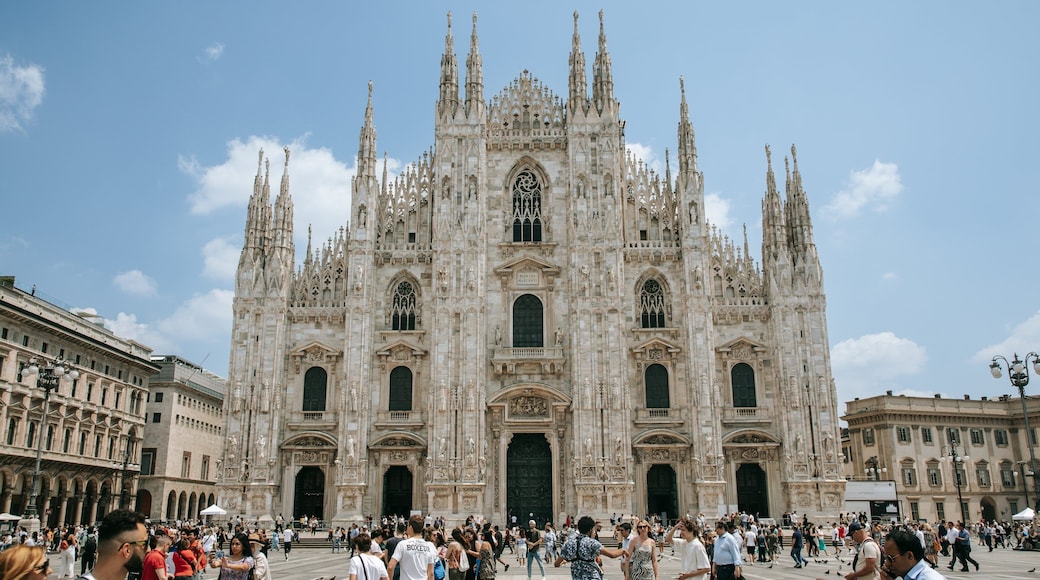 Cathedral of Milan featuring a church or cathedral, a square or plaza and heritage architecture
