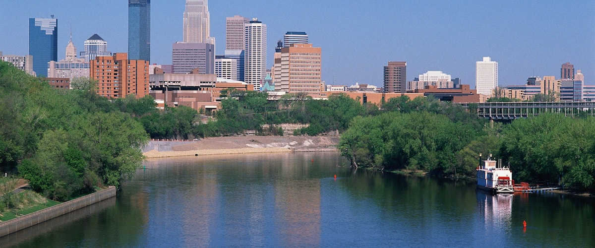 Mississippi River with Minneapolis beyond