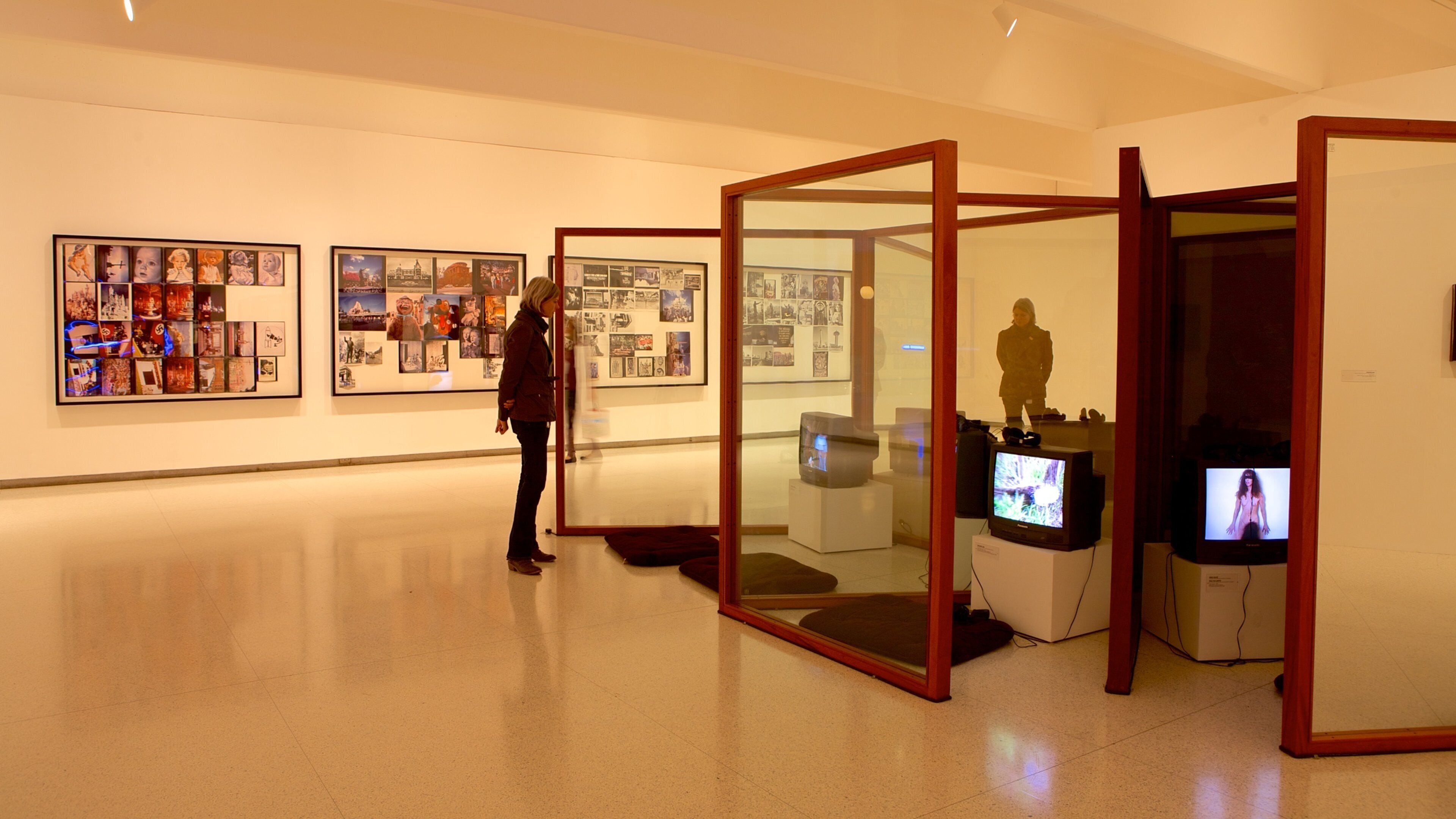 Walker Art Center showing interior views and art as well as an individual female