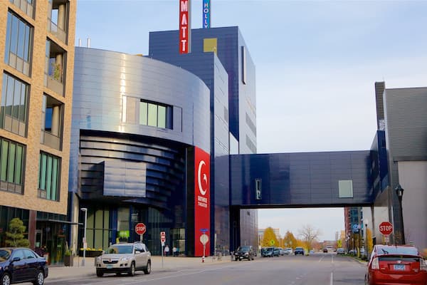 Guthrie Theater showing a city