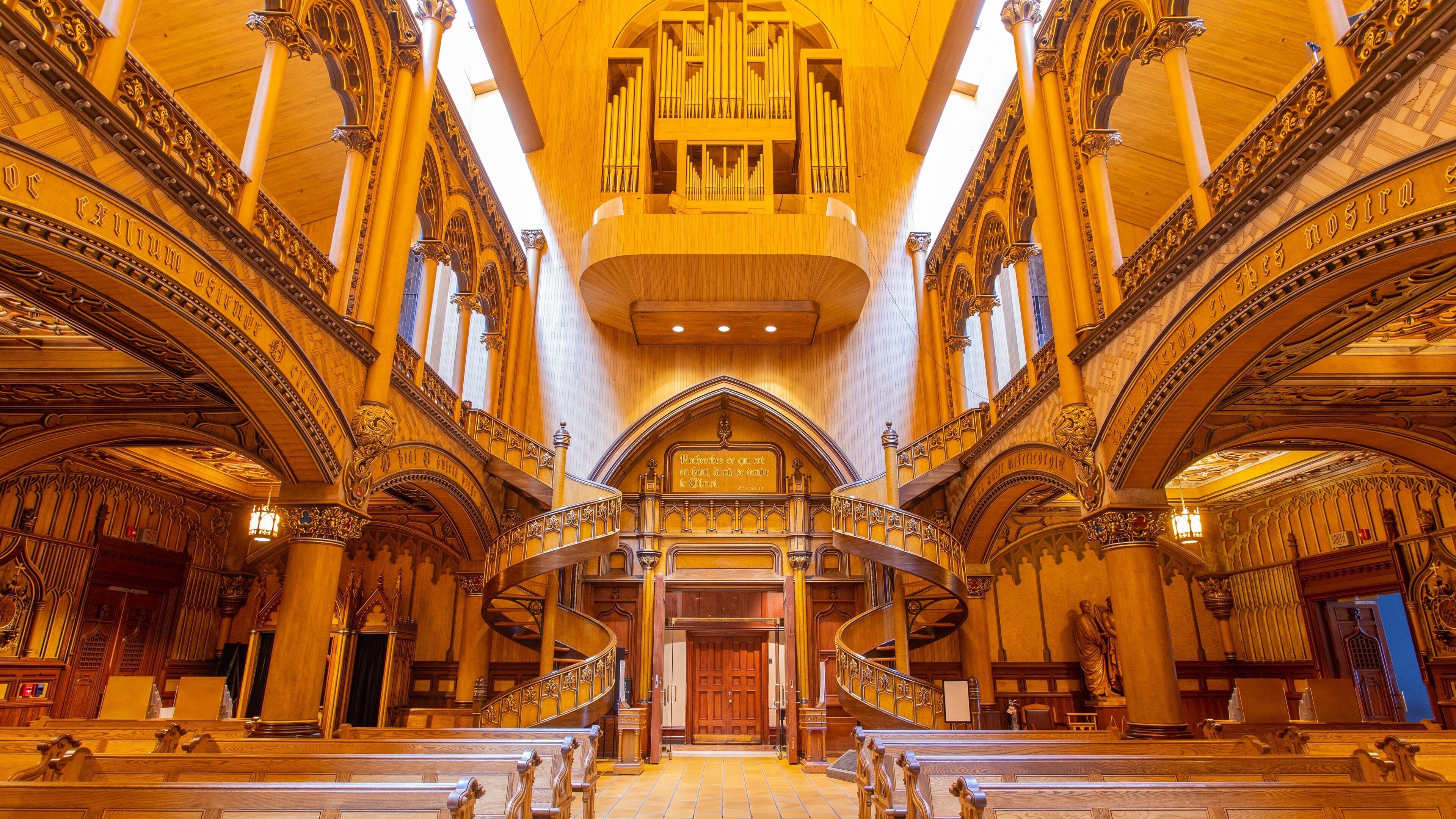 Notre Dame Basilica featuring heritage elements, a church or cathedral and interior views