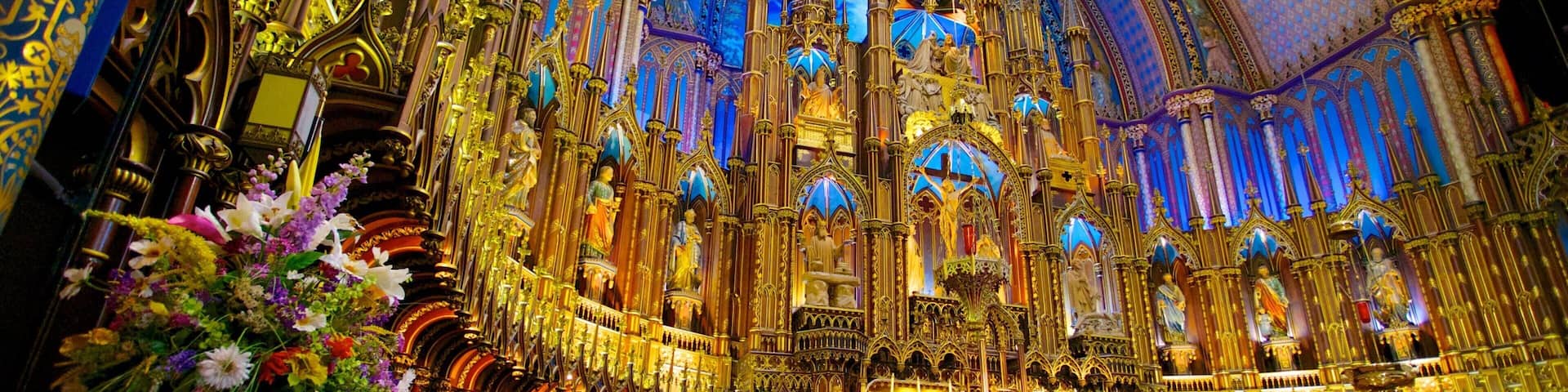 Notre-Dame-Basilika welches beinhaltet Innenansichten, Kirche oder Kathedrale und religiöse Elemente