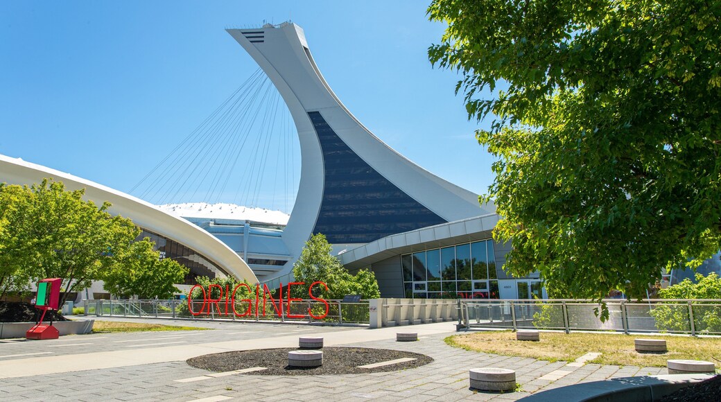 Olympic Stadium which includes signage