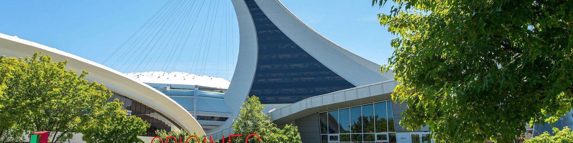 Olympic Stadium which includes signage