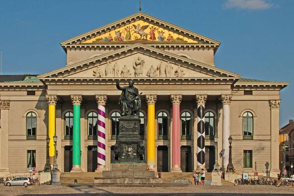 National Theater Munich showing heritage architecture and a statue or sculpture