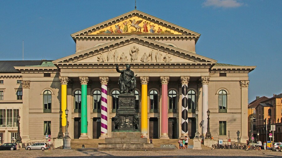 National Theater Munich showing heritage architecture and a statue or sculpture