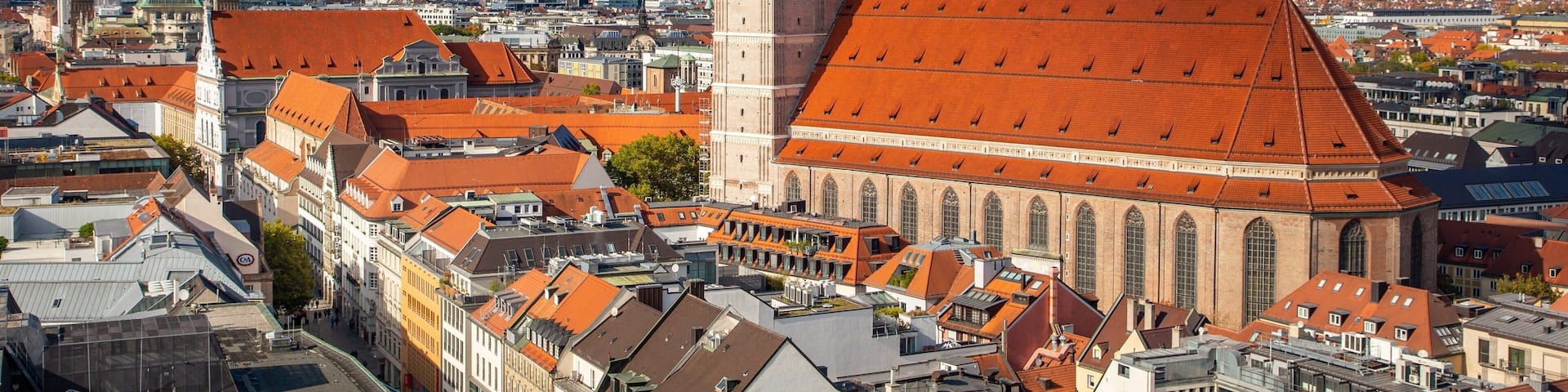Church of Our Lady showing a city, heritage architecture and landscape views