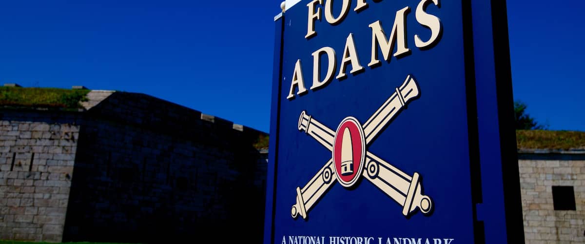 Fort Adams State Park featuring signage