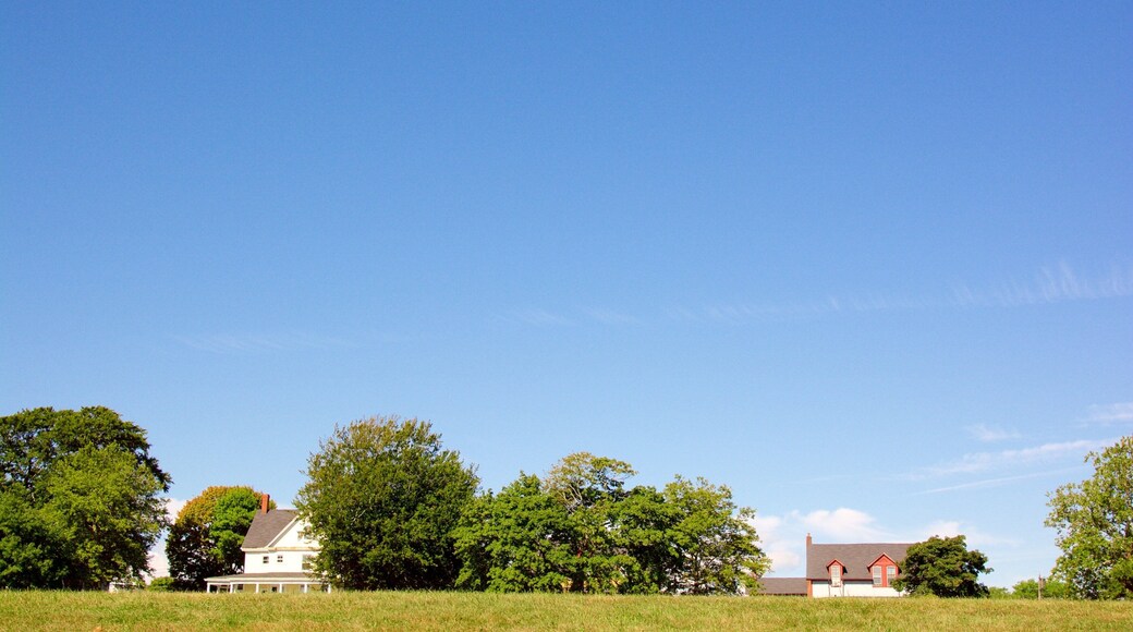 Fort Adams State Park showing a small town or village and landscape views