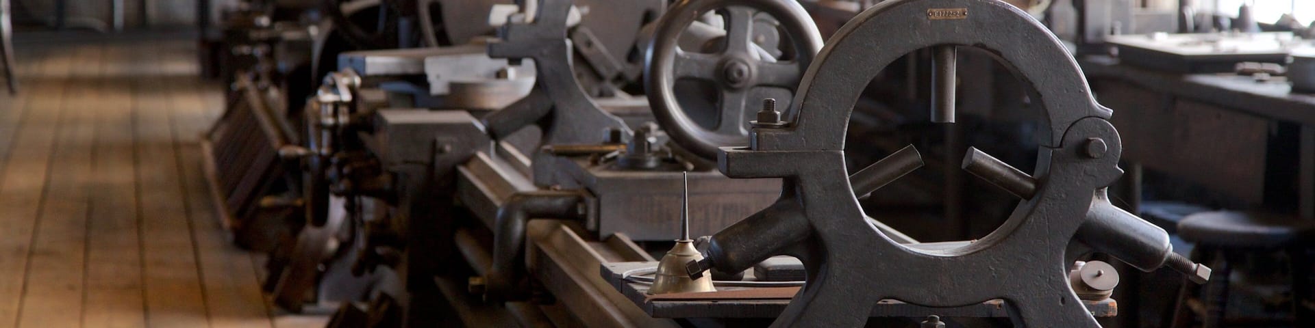A workshop with machinery and tools.