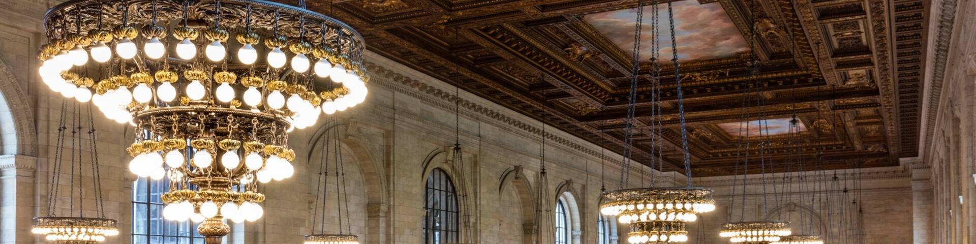 New York Public Library showing heritage elements and interior views