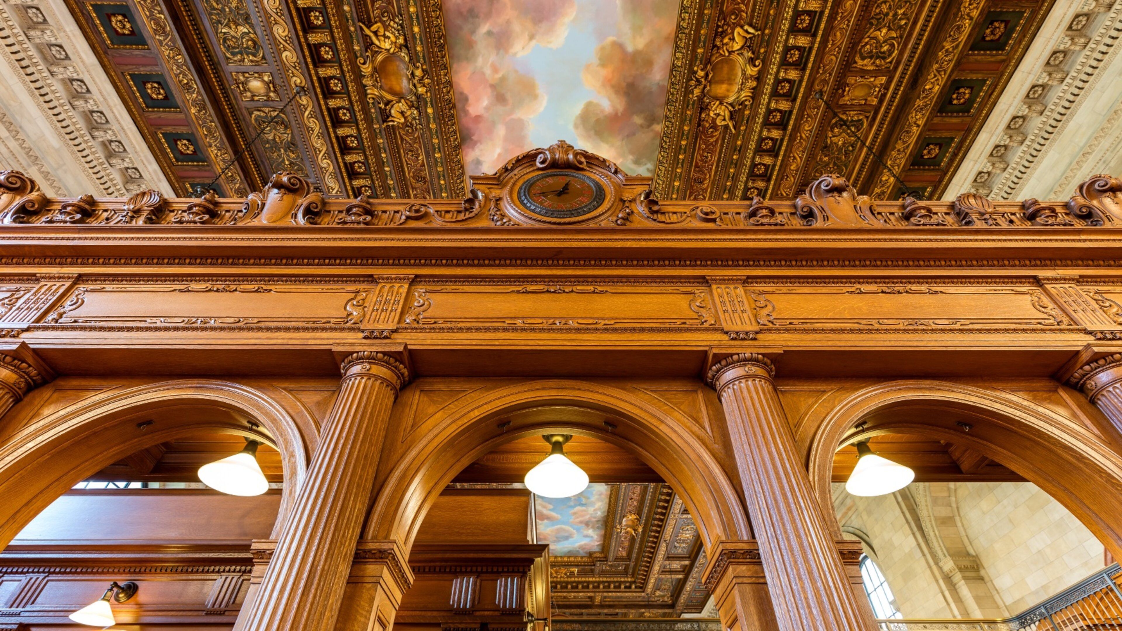 New York Public Library featuring heritage elements and interior views
