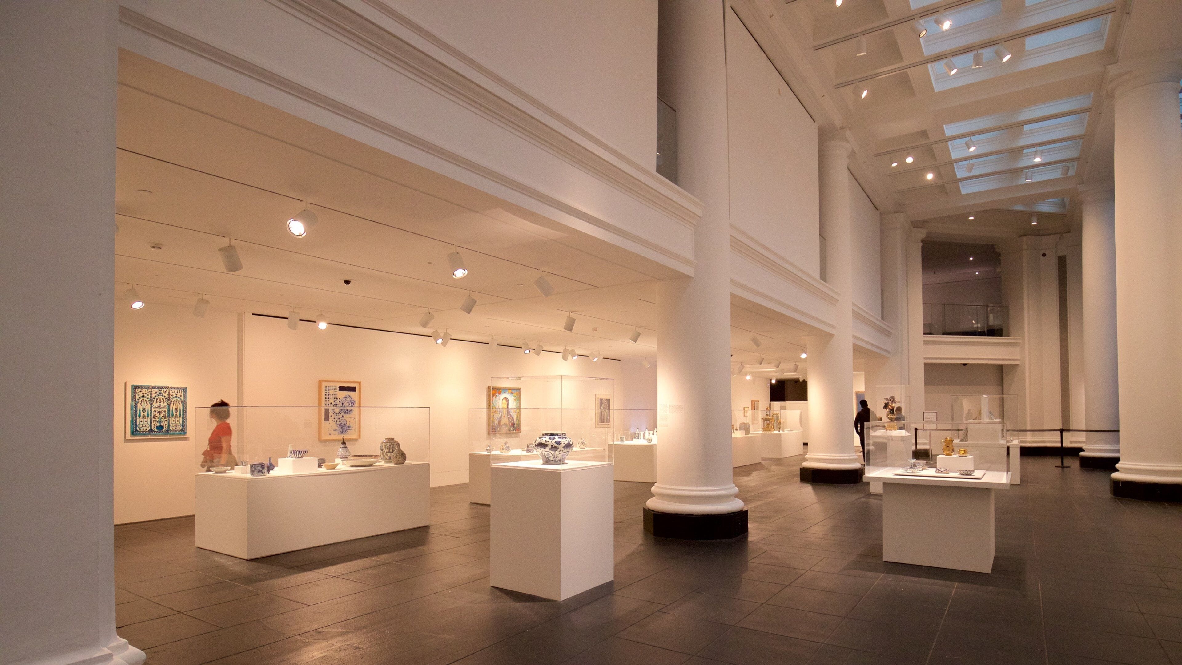 Brooklyn Museum showing interior views and art