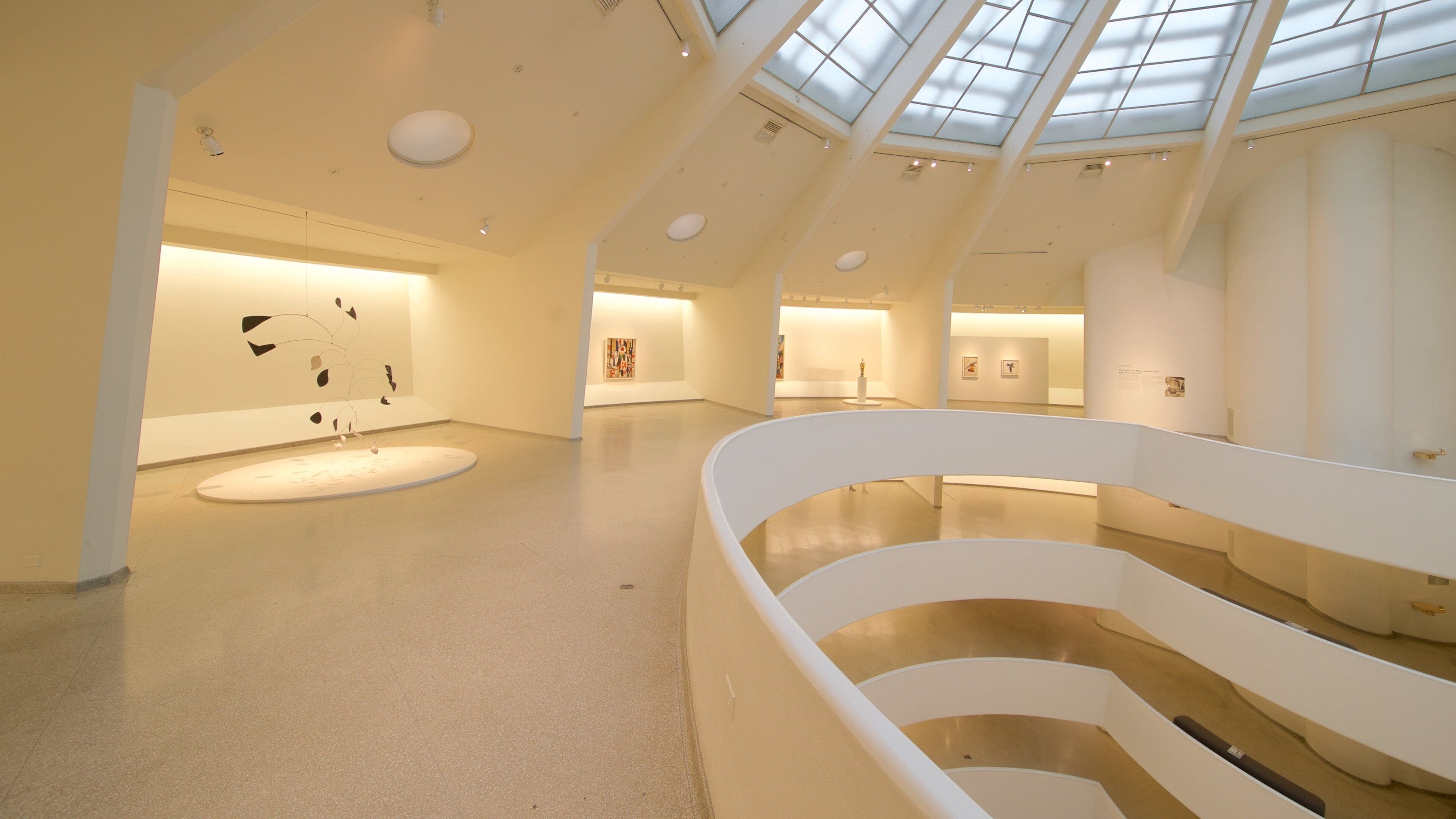 Solomon R. Guggenheim Museum featuring interior views and art