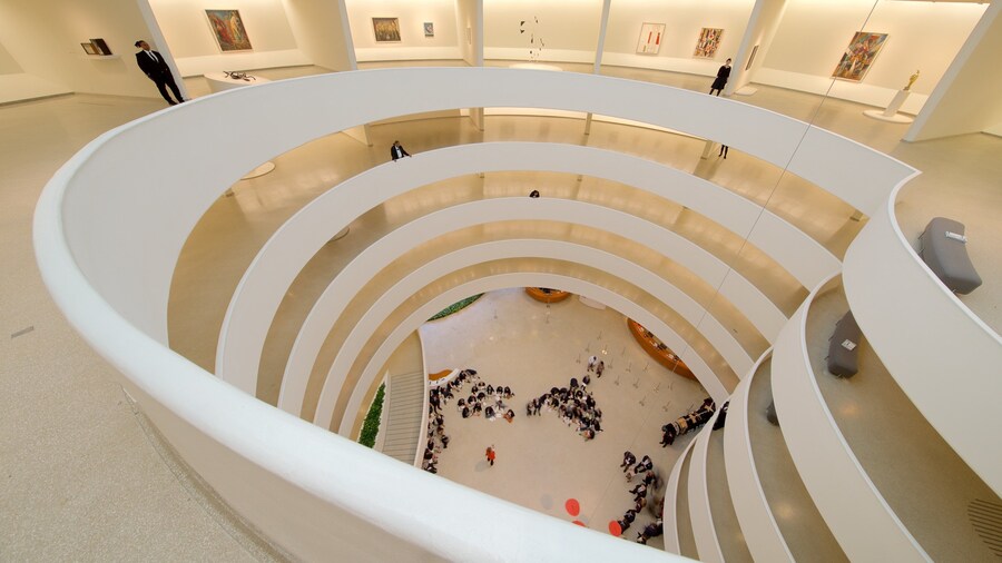 Solomon R. Guggenheim Museum featuring interior views and art