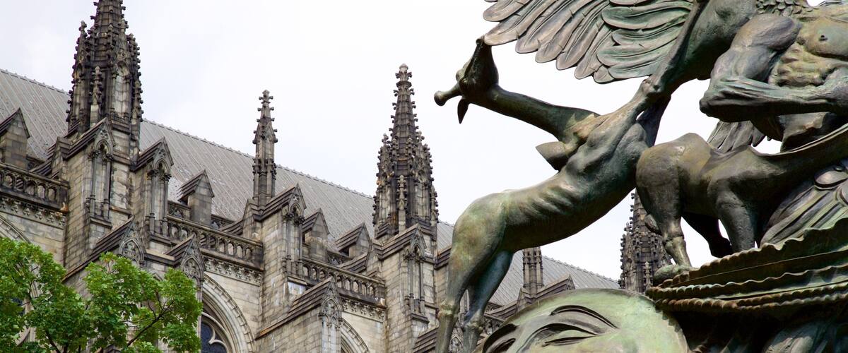 Cathedral of St. John the Divine mit einem Statue oder Skulptur und Geschichtliches