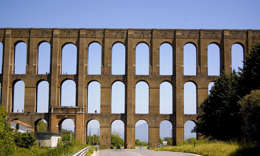 aqueduct for the royal palace in caserta, italy