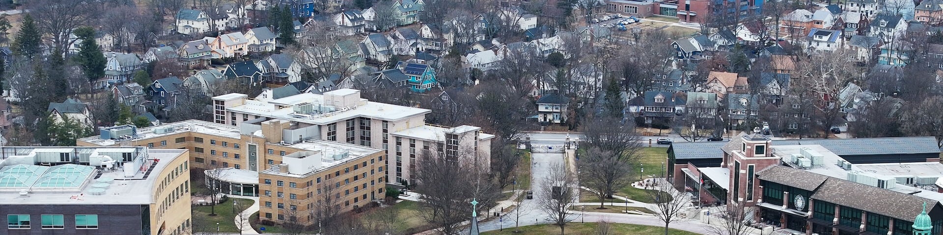Seton Hall University from an aerial view