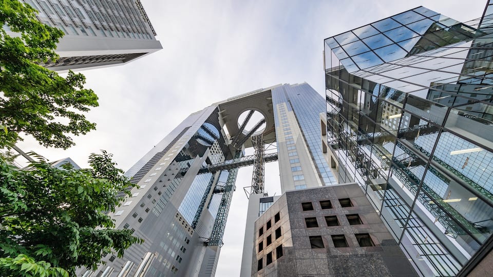 Umeda Sky Building showing modern architecture and a skyscraper