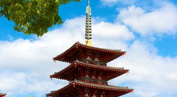 Shitennoji Temple showing a temple or place of worship, religious elements and heritage architecture