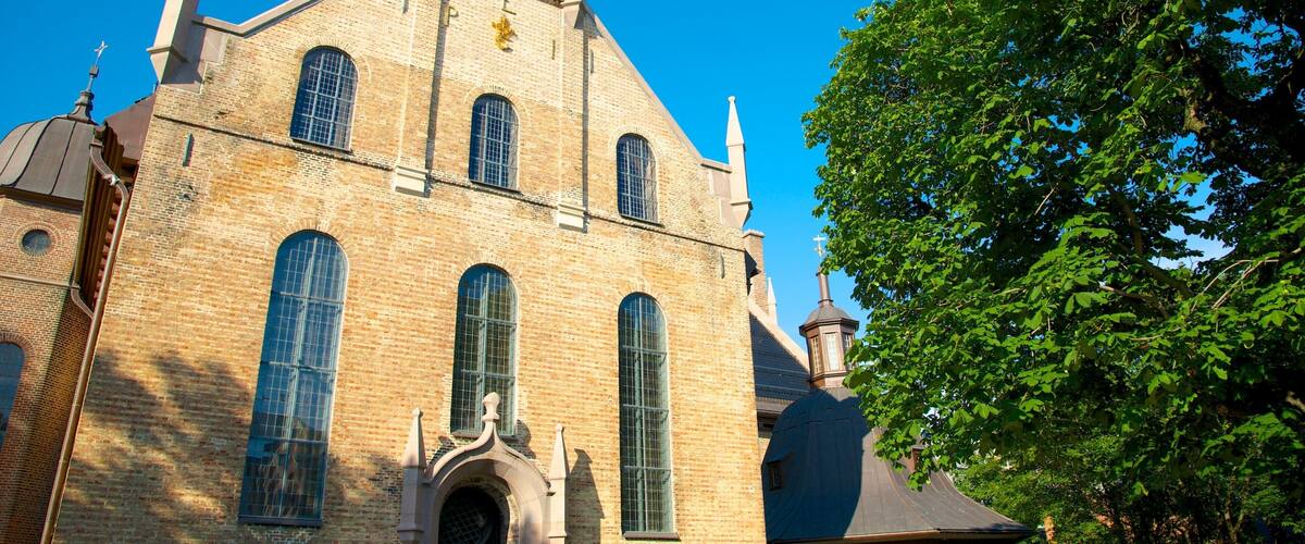 Oslo-katedralen som inkluderar en kyrka eller katedral och historisk arkitektur