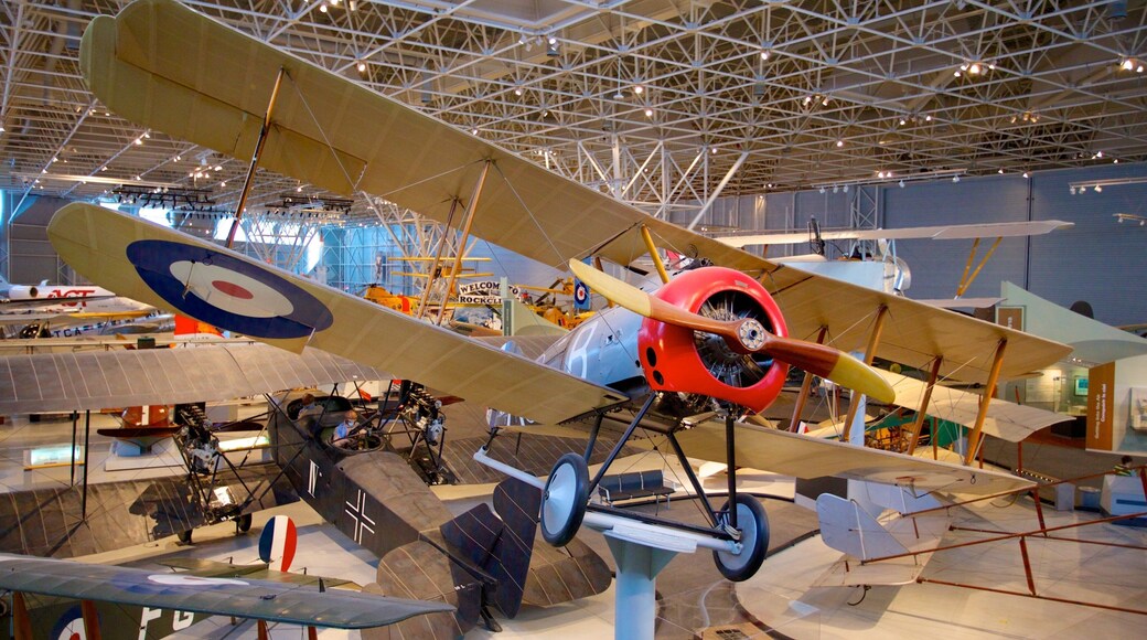 Canada Aviation and Space Museum which includes interior views and aircraft